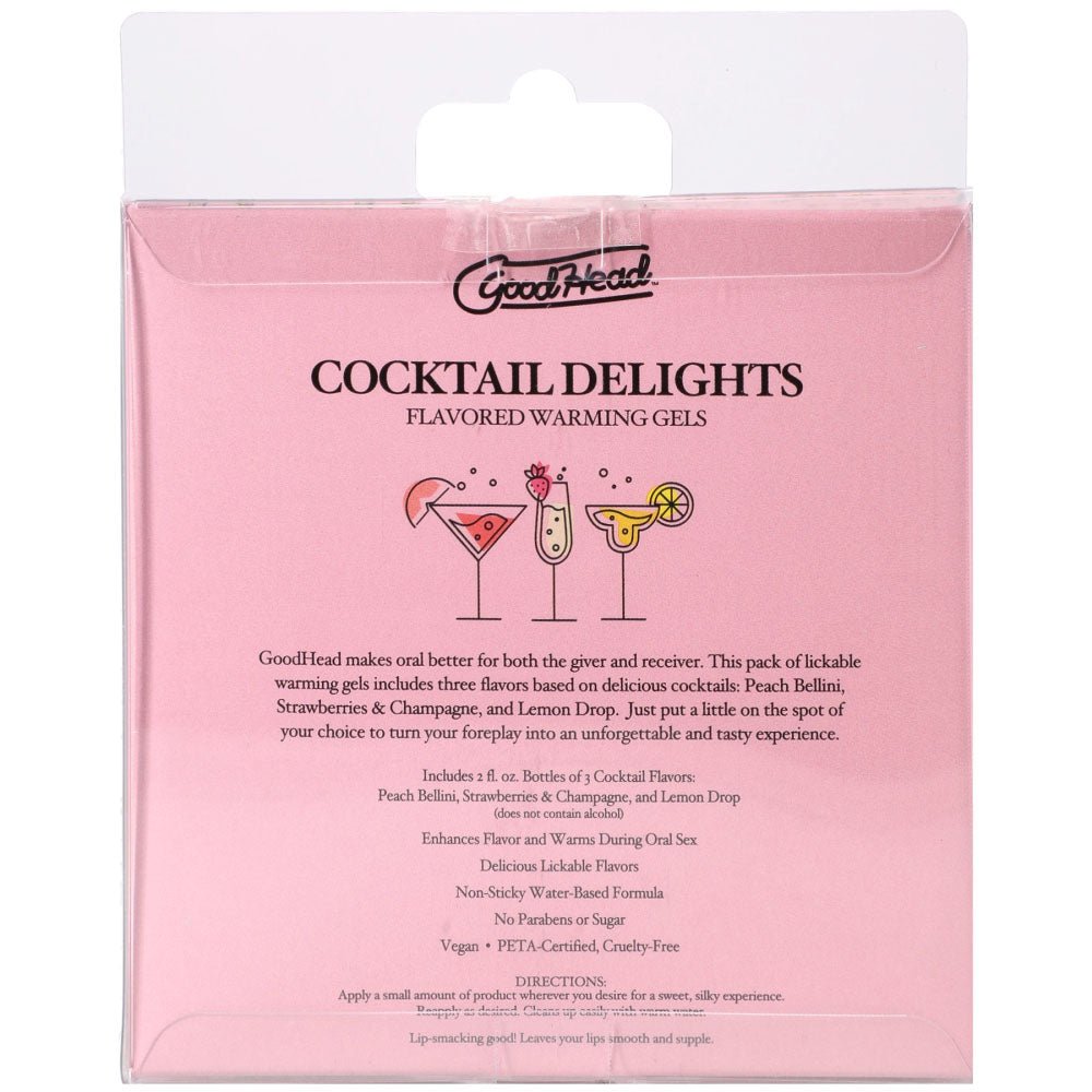 GoodHead Cocktail Delights - Flavoured Warming Oral Sex Gels - 59ml Bottles - Set of 3