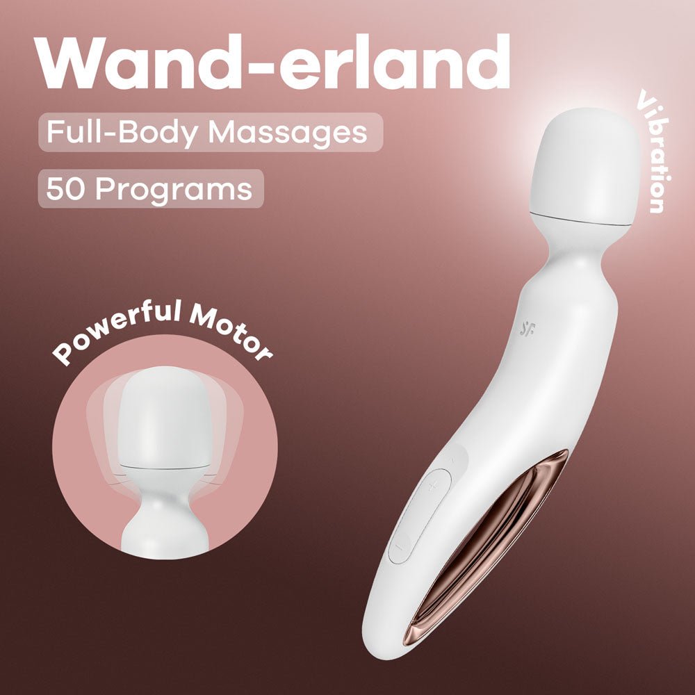 Satisfyer Wand-erland Massage Wand - White/Rose Gold