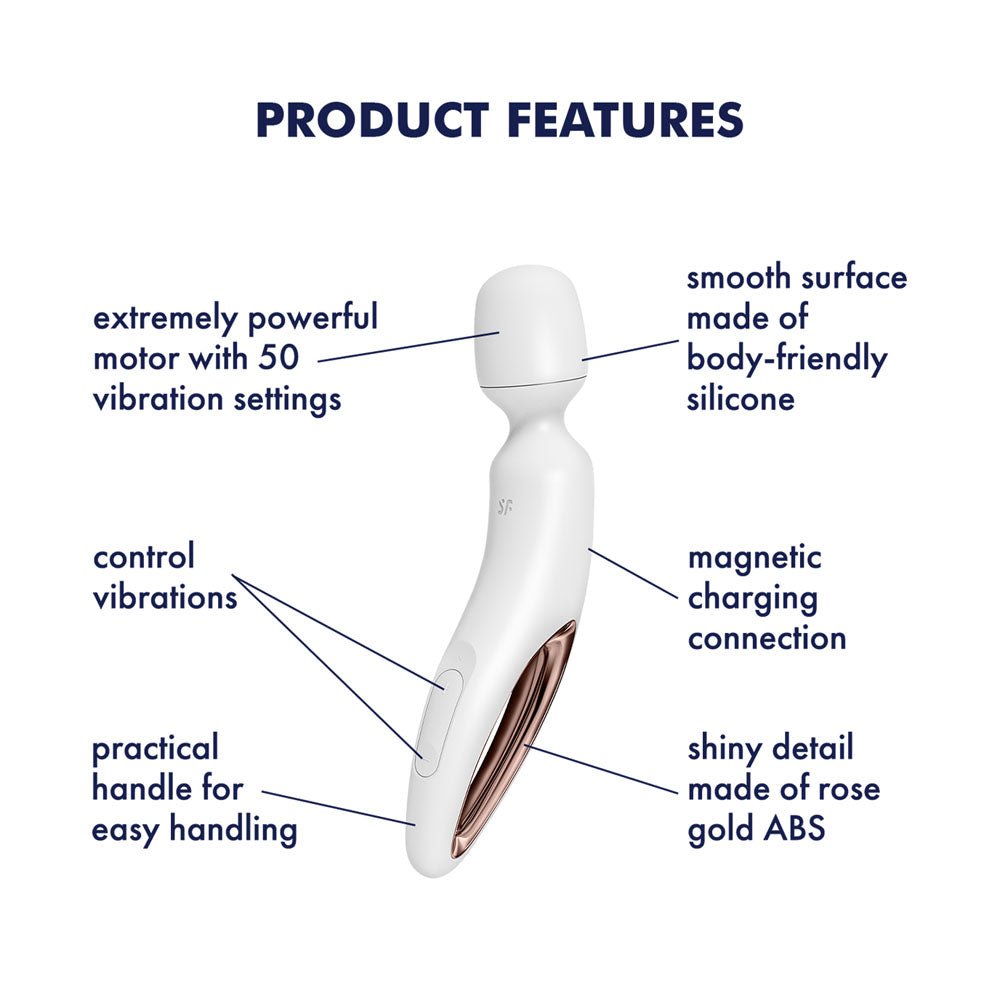 Satisfyer Wand-erland Massage Wand - White/Rose Gold