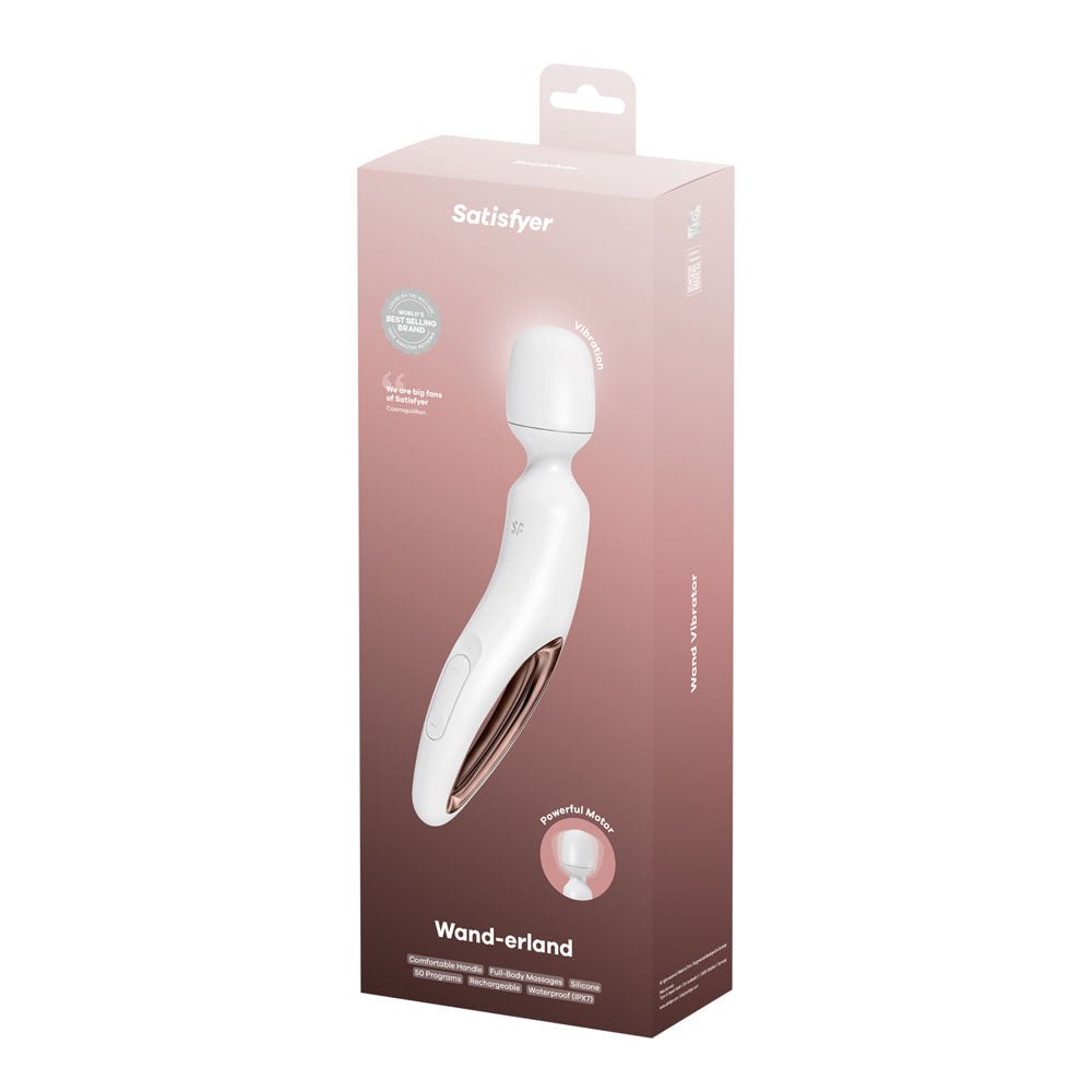 Satisfyer Wand-erland Massage Wand - White/Rose Gold