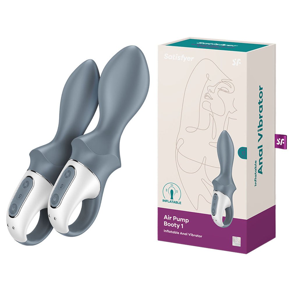 Satisfyer Air Pump Booty 1 - Inflatable Anal Vibrator - Grey