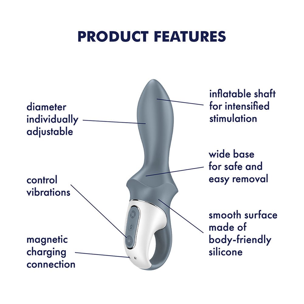 Satisfyer Air Pump Booty 1 - Inflatable Anal Vibrator - Grey
