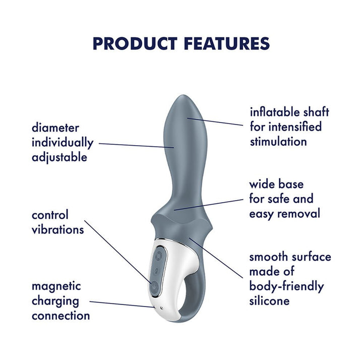 Satisfyer Air Pump Booty 1 - Inflatable Anal Vibrator - Grey
