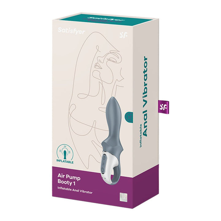 Satisfyer Air Pump Booty 1 - Inflatable Anal Vibrator - Grey