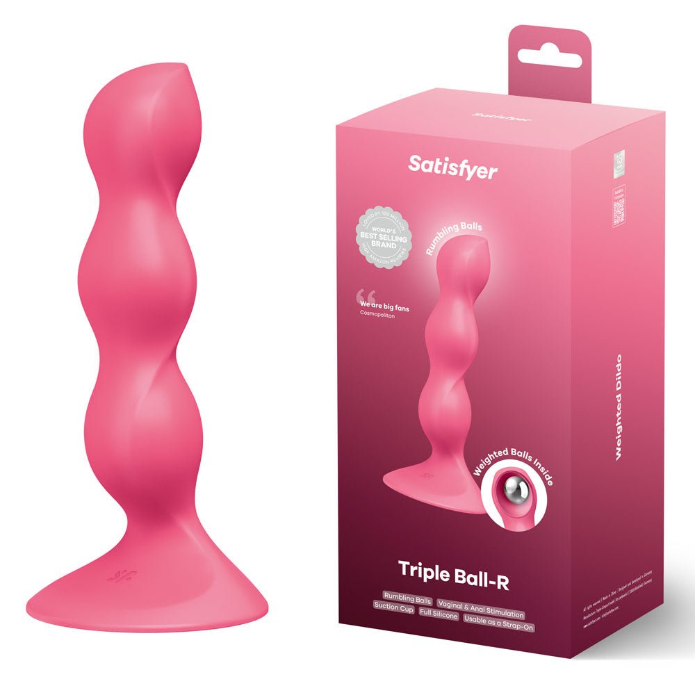 Satisfyer Triple Ball-R Beaded Anal Plug - Red