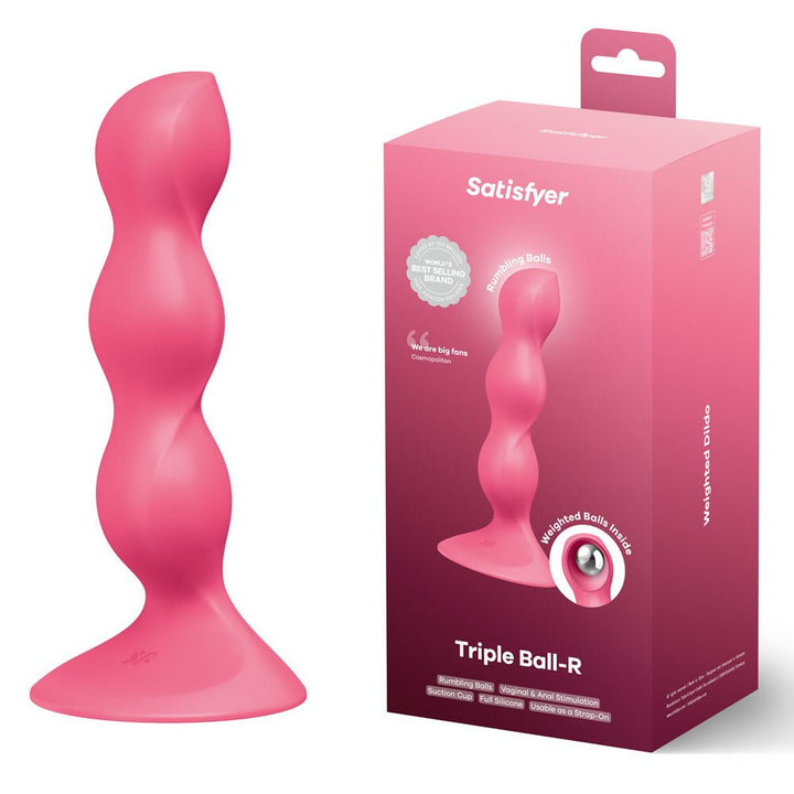 Satisfyer Triple Ball-R Beaded Anal Plug - Red
