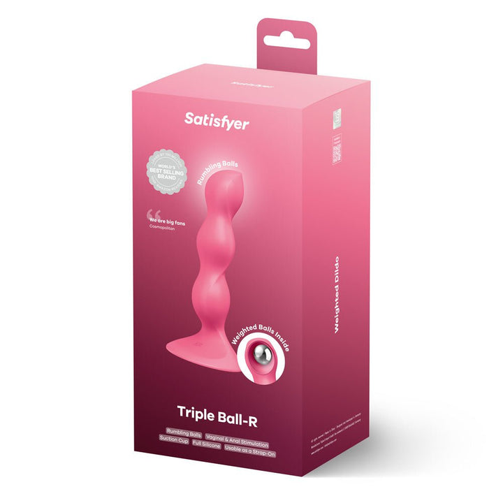 Satisfyer Triple Ball-R Beaded Anal Plug - Red