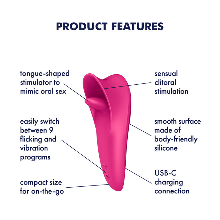 Satisfyer Tongue Master - Flicking Clitoral Stimulator - Pink