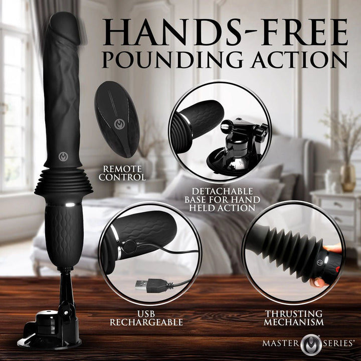 Master Series Ultimate Power Pounder Thrusting Vibrator - Black