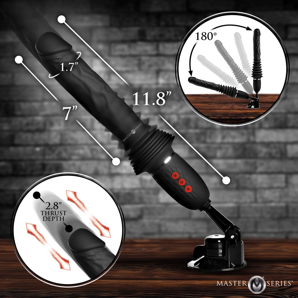 Master Series Ultimate Power Pounder Thrusting Vibrator - Black