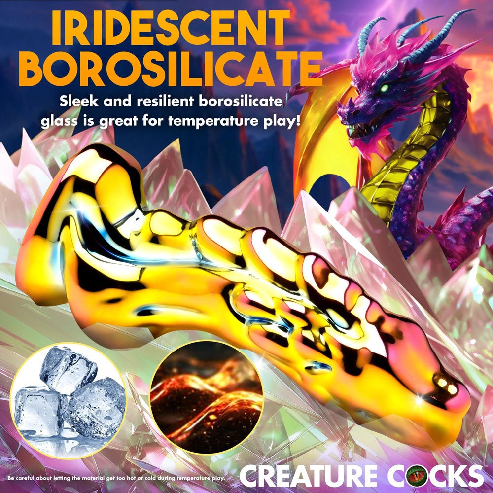 Creature Cocks Dragon Glass Fantasy Dildo - Coloured
