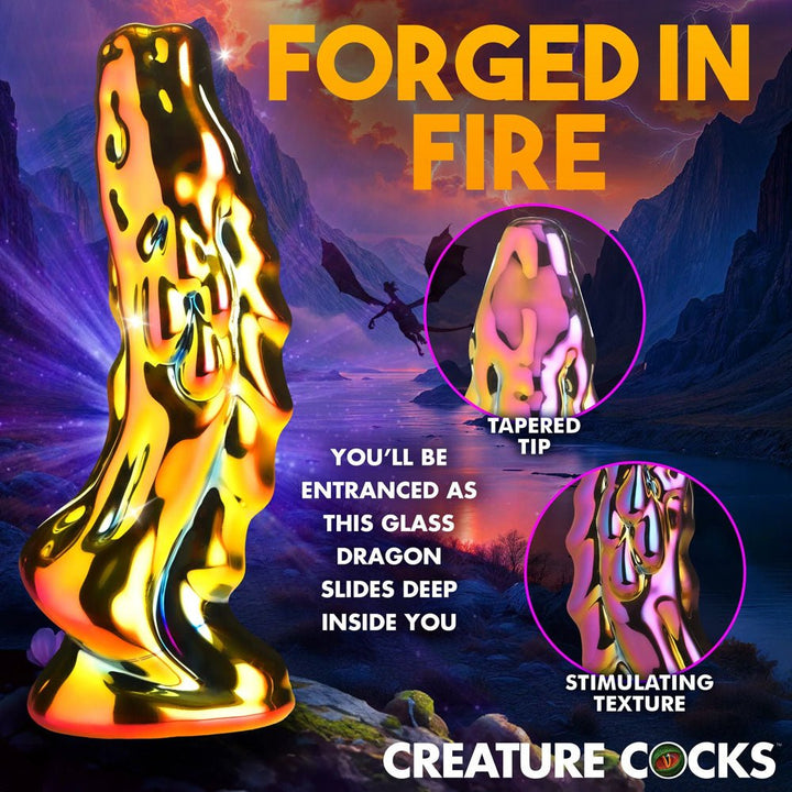Creature Cocks Dragon Glass Fantasy Dildo - Coloured