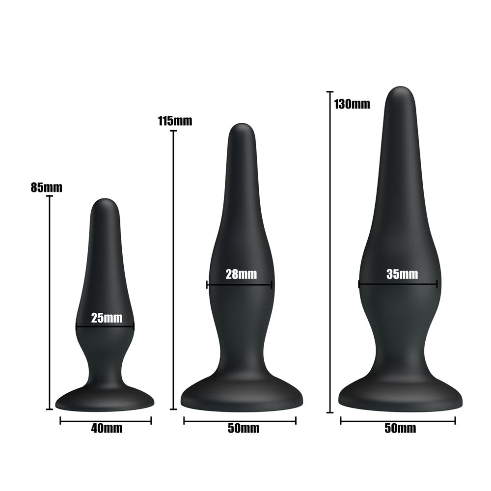 Party Up Jerry Butt Plug Set - Black