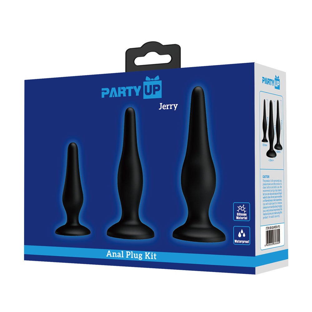 Party Up Jerry Butt Plug Set - Black
