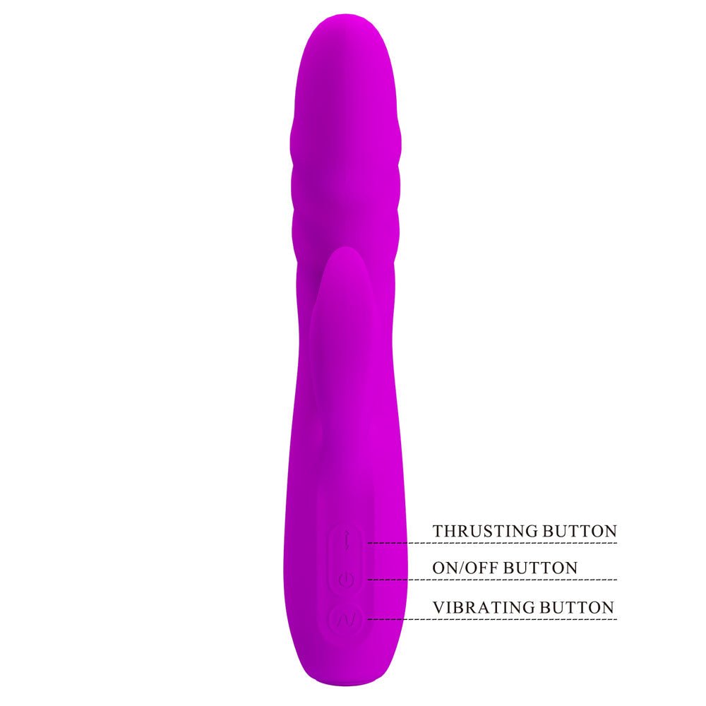 Party Up Bob Thrusting Rabbit Vibrator - Purple