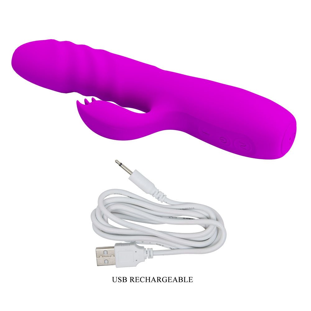 Party Up Bob Thrusting Rabbit Vibrator - Purple