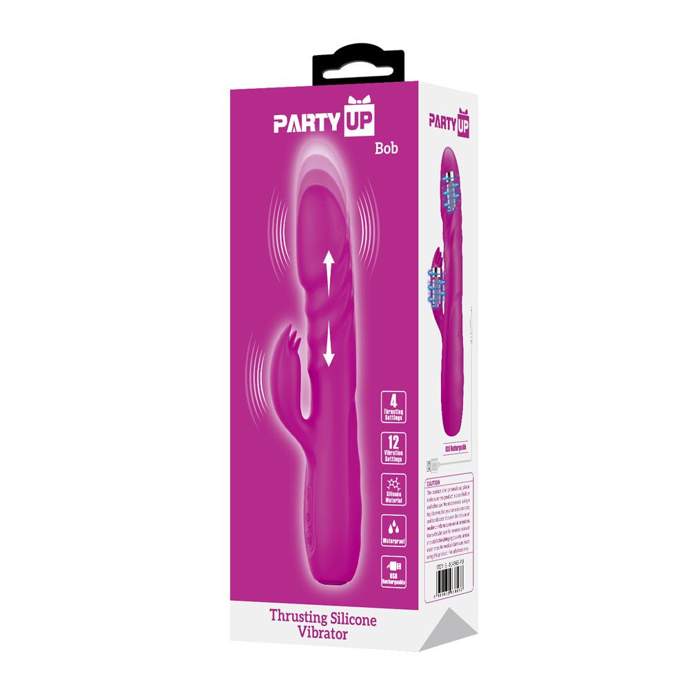 Party Up Bob Thrusting Rabbit Vibrator - Purple