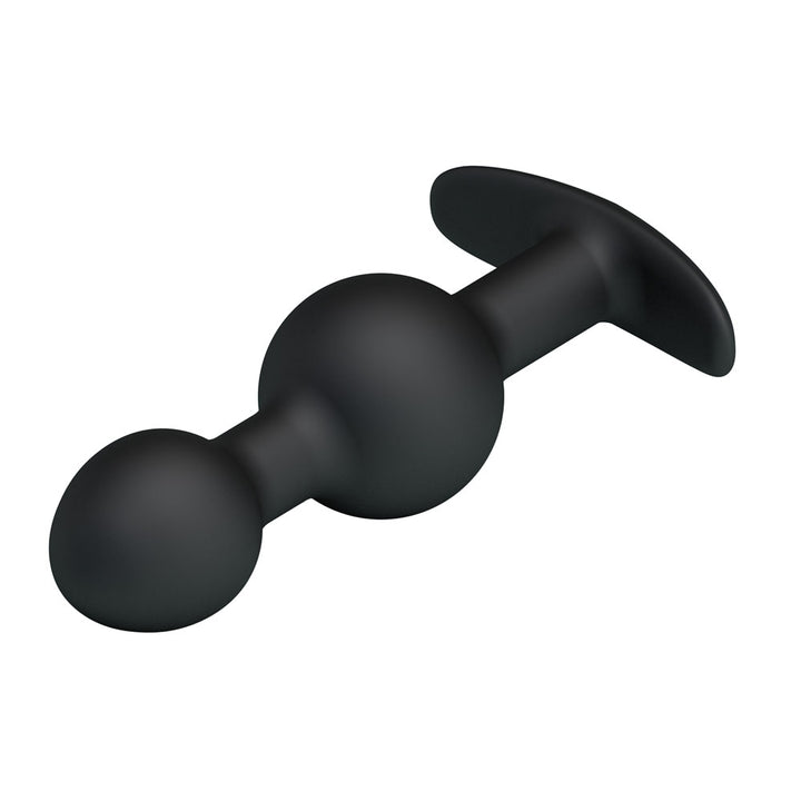 Party Up James Anal Beads Butt Plug - Black
