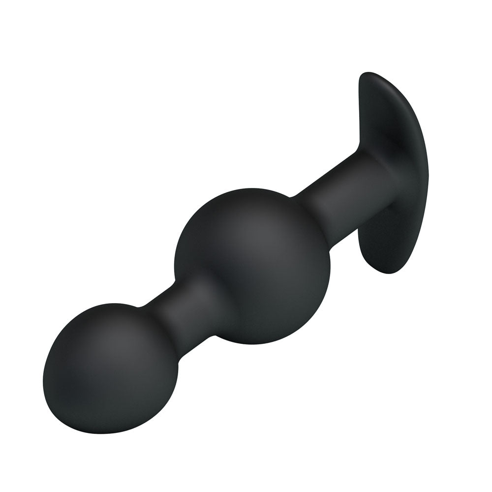 Party Up James Anal Beads Butt Plug - Black