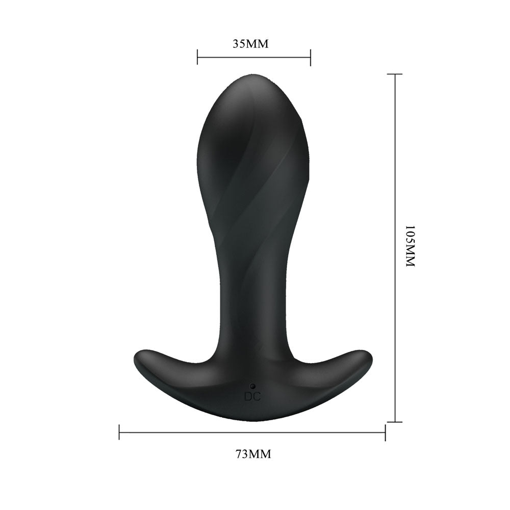Party Up Keith Vibrating Butt Plug - Black