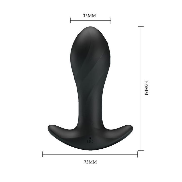 Party Up Keith Vibrating Butt Plug - Black