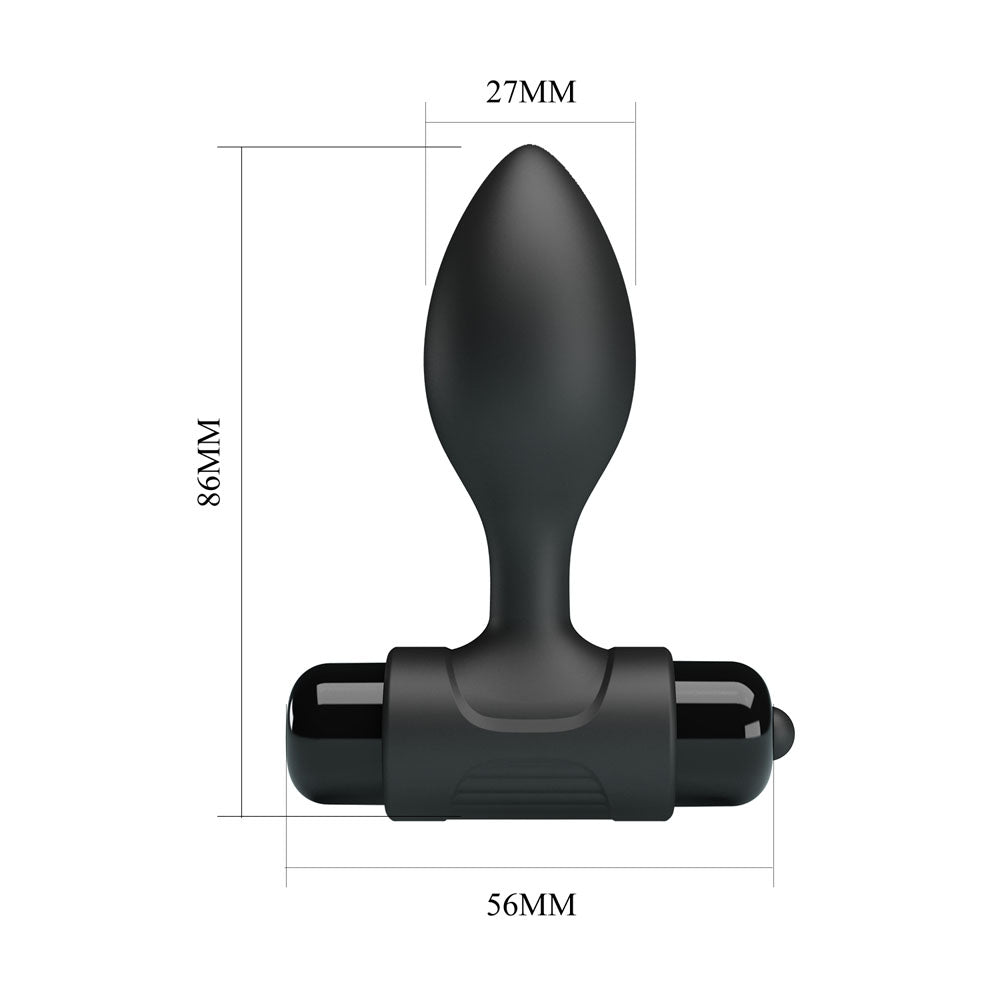 Party Up Ken Vibrating Butt Plug - Black