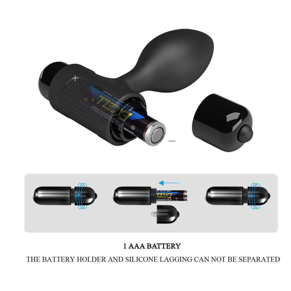 Party Up Ken Vibrating Butt Plug - Black