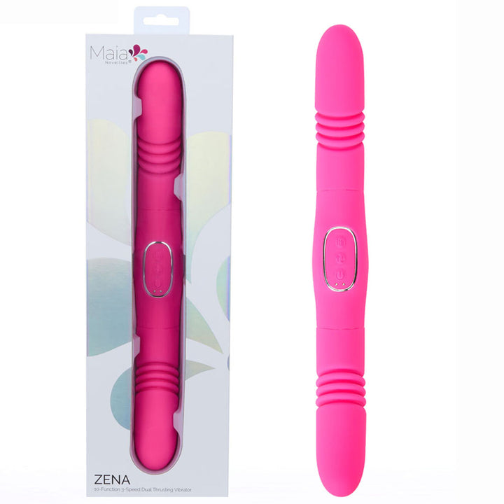 Maia Zena Dual Thrusting Double Ended Vibrator - Pink