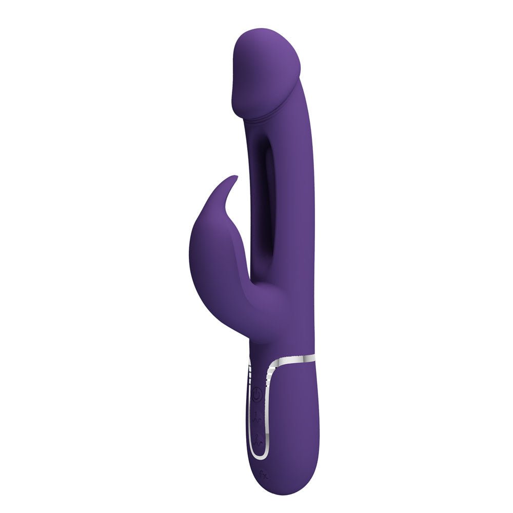 Party Up David Swinging Rabbit Vibrator with Flicking Arm - Purple