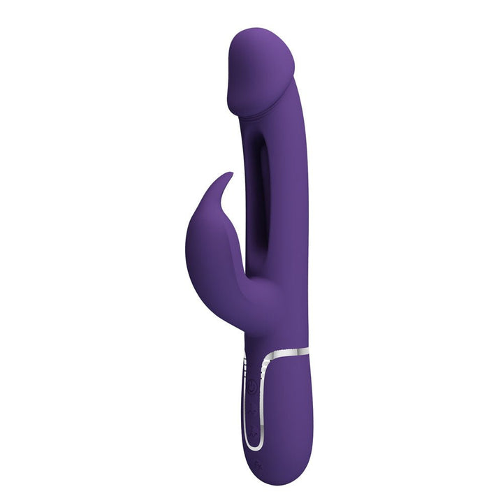 Party Up David Swinging Rabbit Vibrator with Flicking Arm - Purple