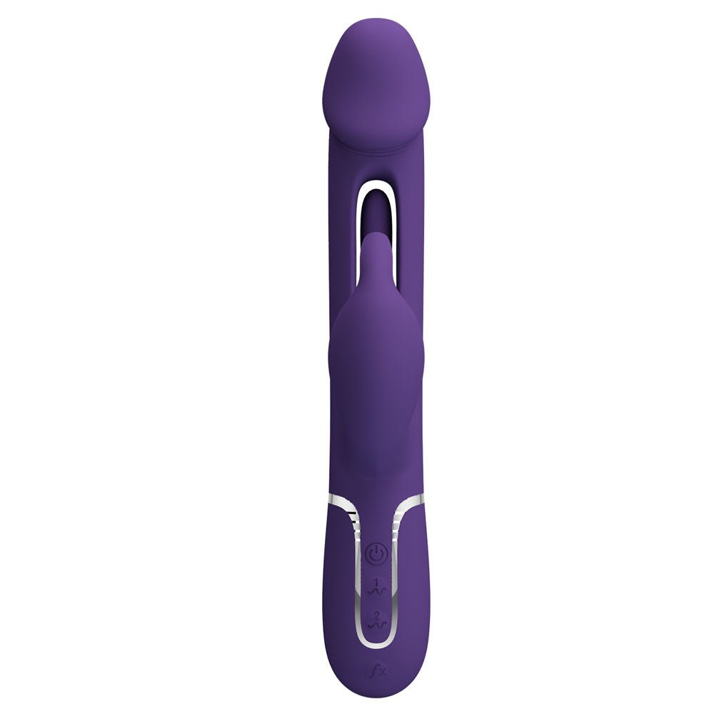 Party Up David Swinging Rabbit Vibrator with Flicking Arm - Purple