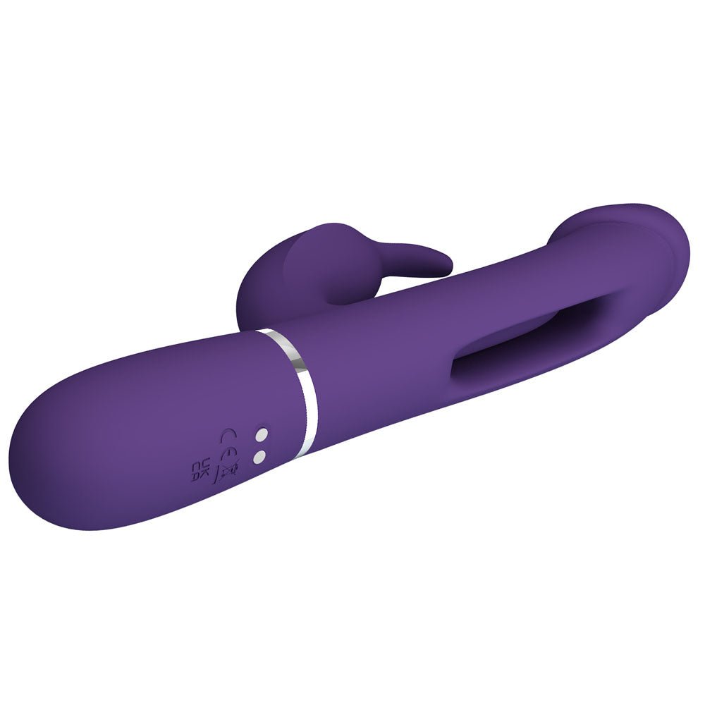 Party Up David Swinging Rabbit Vibrator with Flicking Arm - Purple