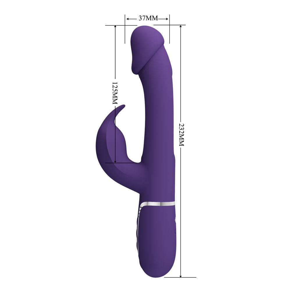 Party Up David Swinging Rabbit Vibrator with Flicking Arm - Purple