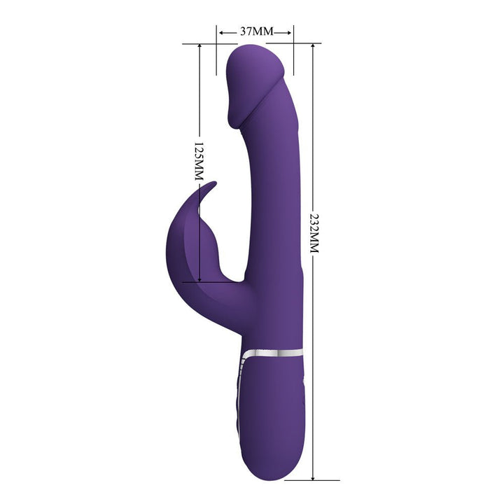 Party Up David Swinging Rabbit Vibrator with Flicking Arm - Purple