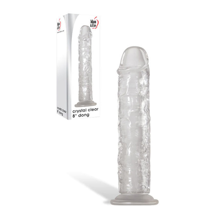Adam & Eve Crystal Clear 8 Inch Dong with Suction Cup