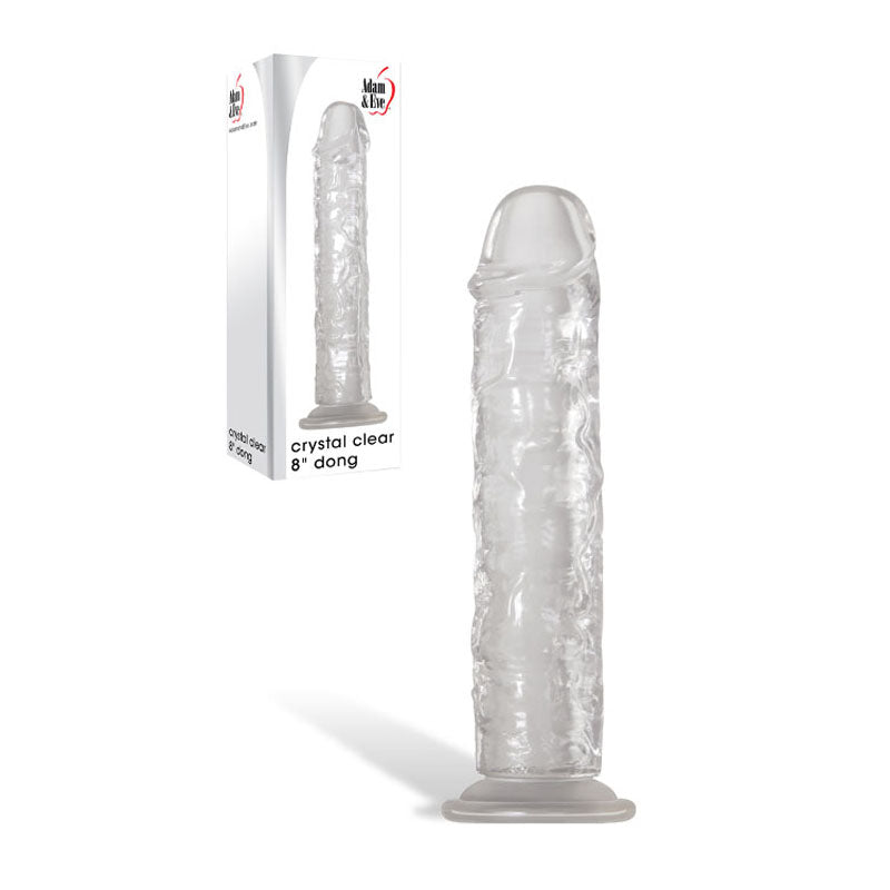 Adam & Eve Crystal Clear 8 Inch Dong with Suction Cup