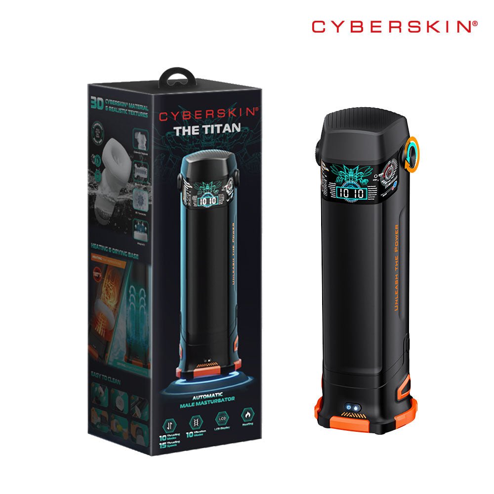 CyberSkin B-Titan - Black Thrusting & Vibrating Auto Masturbator with Heater