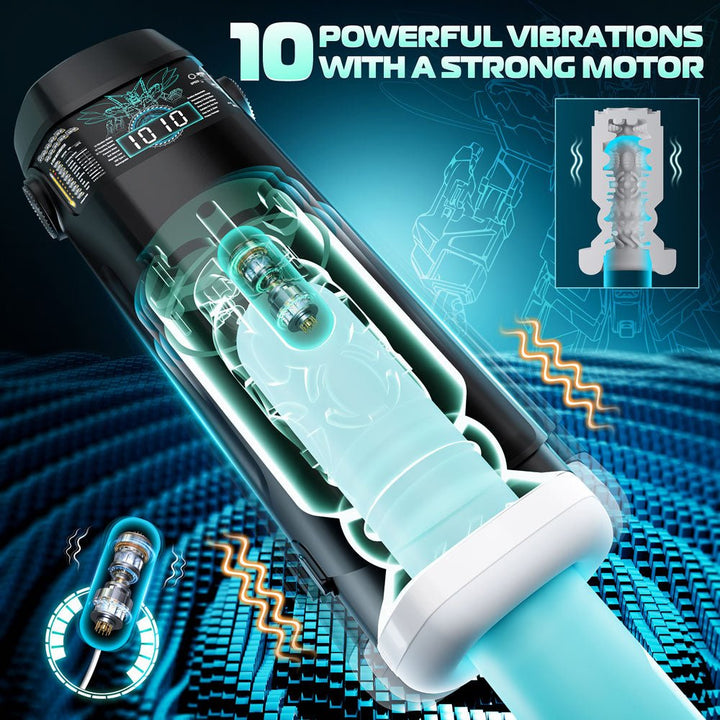 CyberSkin B-Titan - Black Thrusting & Vibrating Auto Masturbator with Heater