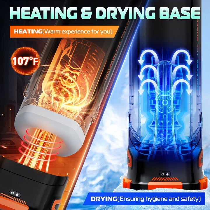 CyberSkin B-Titan - Black Thrusting & Vibrating Auto Masturbator with Heater