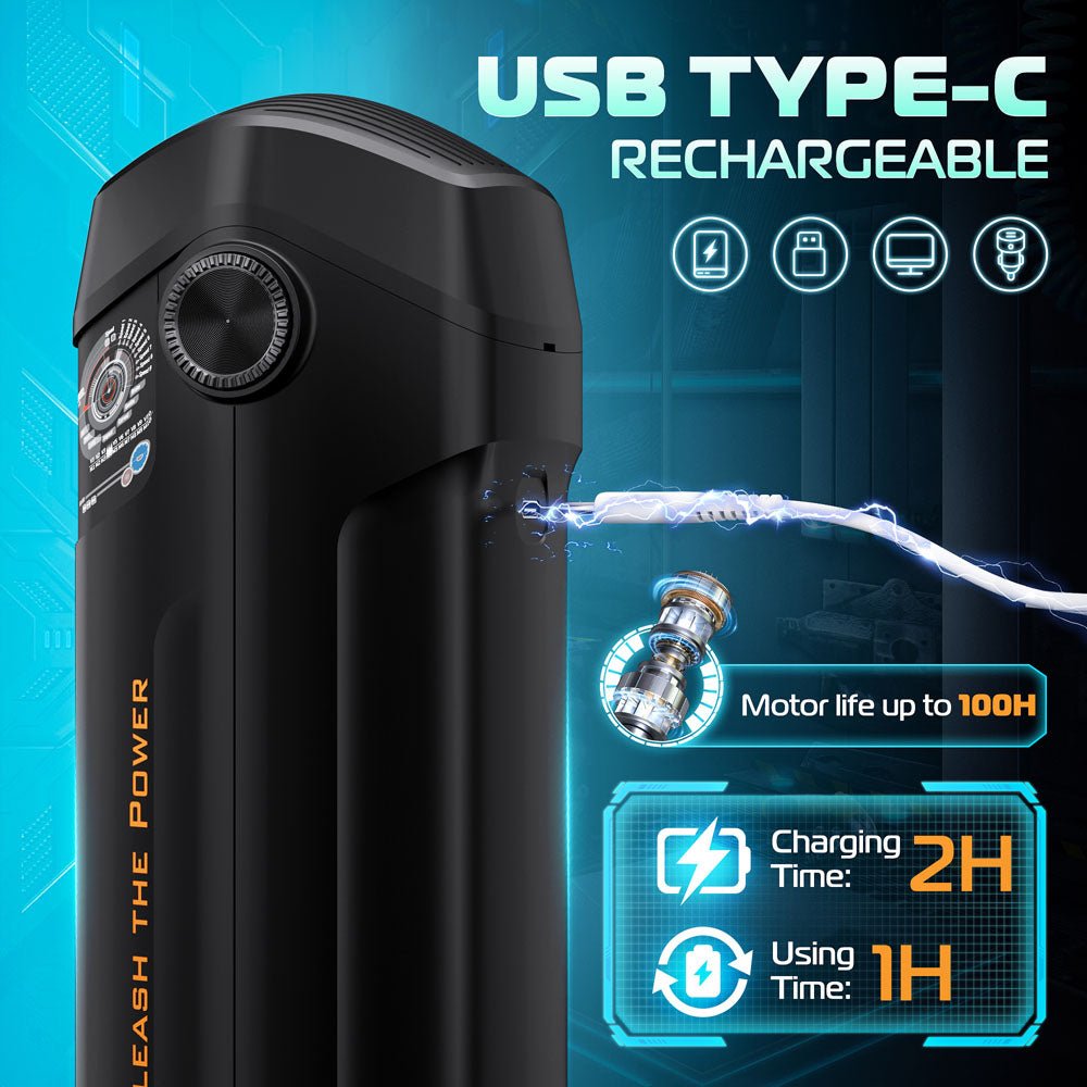 CyberSkin B-Titan - Black Thrusting & Vibrating Auto Masturbator with Heater