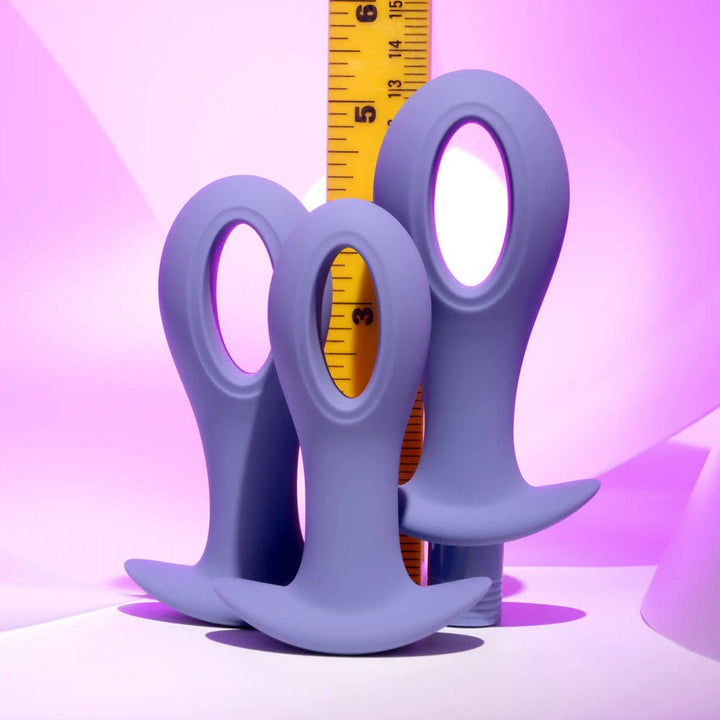 Evolved Hole Punch Butt Plugs Set with Interchangeable Bullet - Purple