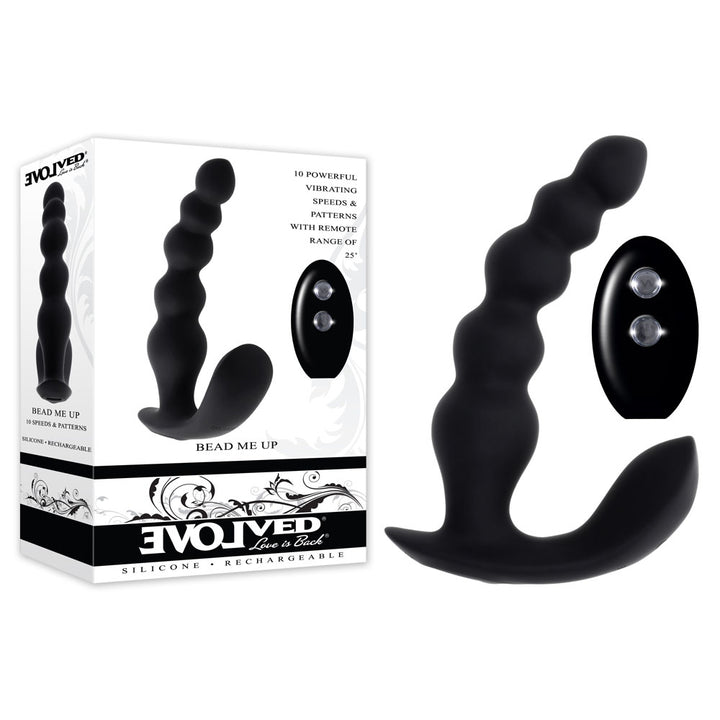 Evolved Bead Me Up - Vibrating Anal Beads with Remote Control - Black
