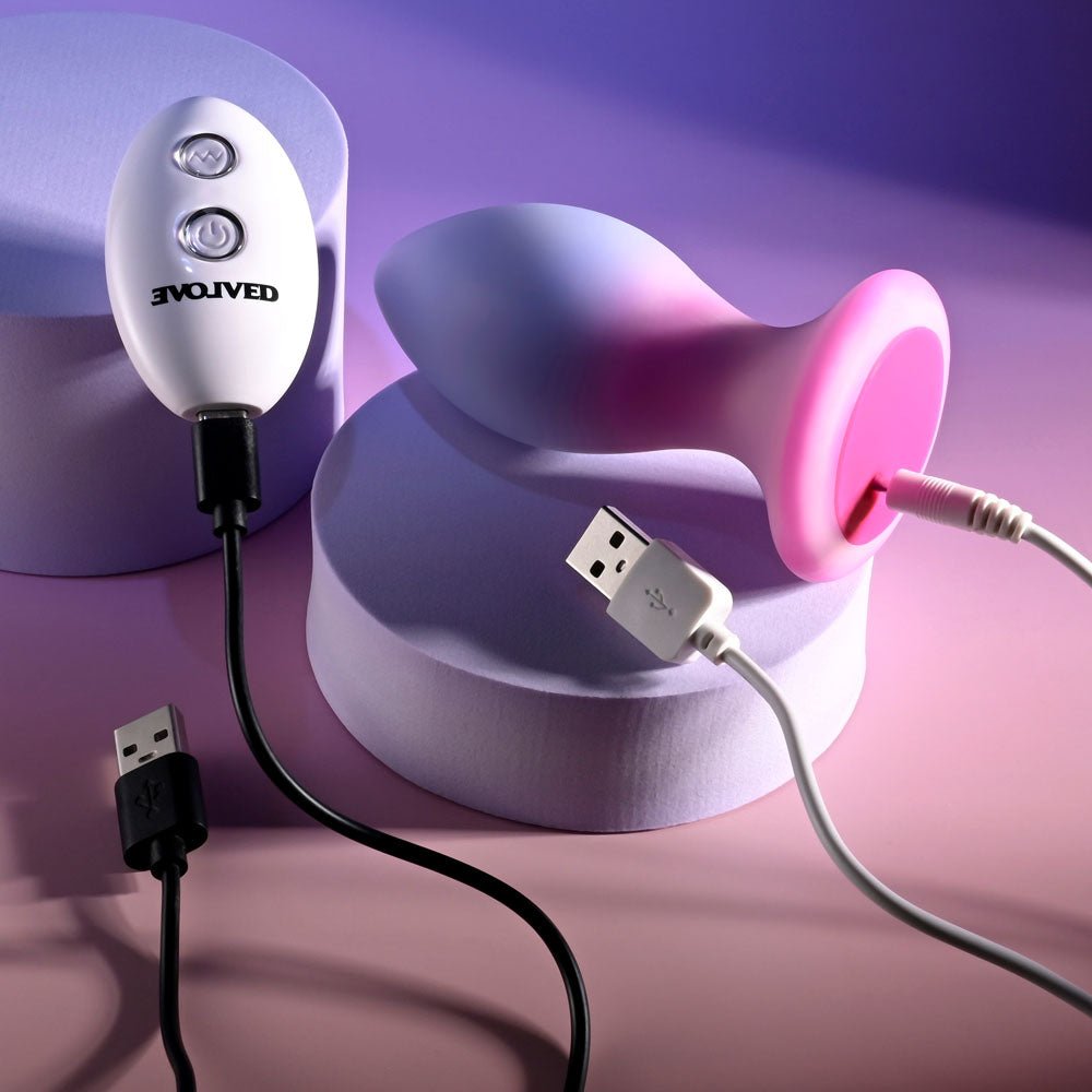 Evolved Paradise Plug - Vibrating Butt Plug - Pink/Purple