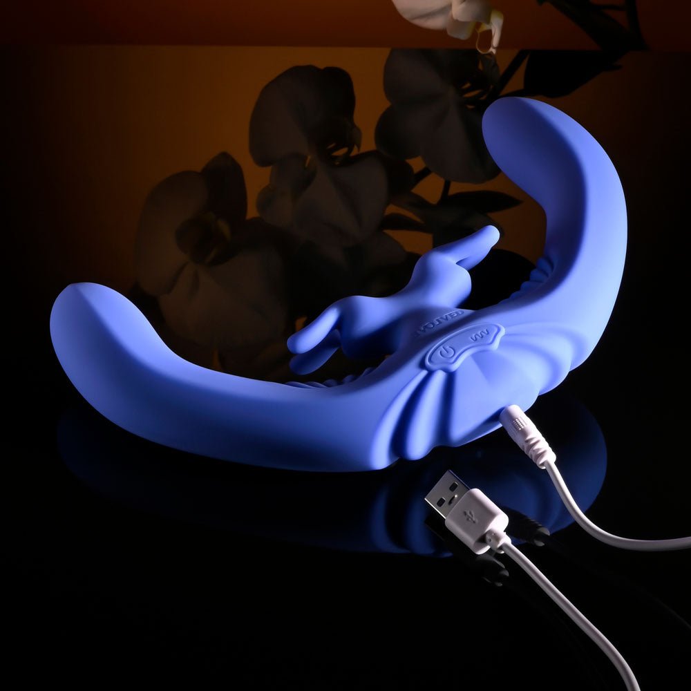 Evolved Lovebirds - Double Ended Rabbit Vibrator with Remote  Control - Purple