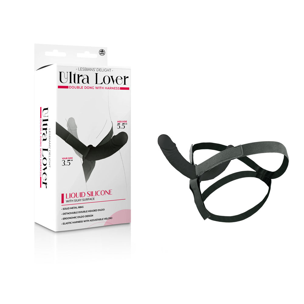 Ultra Lover - Strap-On With 4 inch Internal Dildo - Black