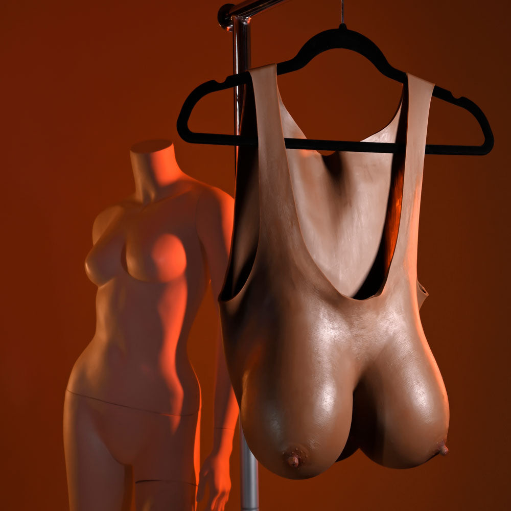 Gender X Undergarments - Brown Wearable Breast Plate E-Cup - Dark