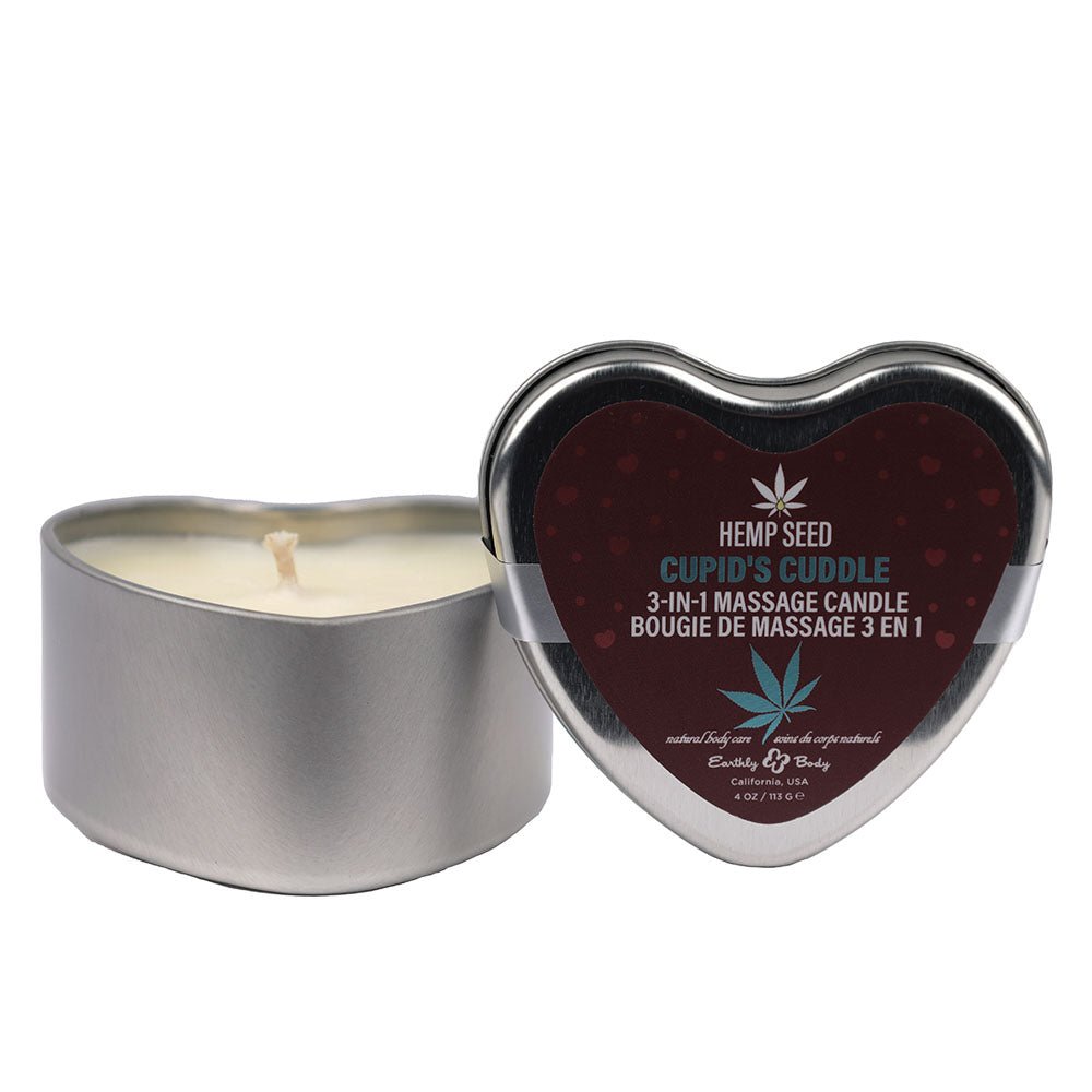 EB Hemp Seed 3 in 1 Massage Heart Candle - Cupid's Cuddle Scent