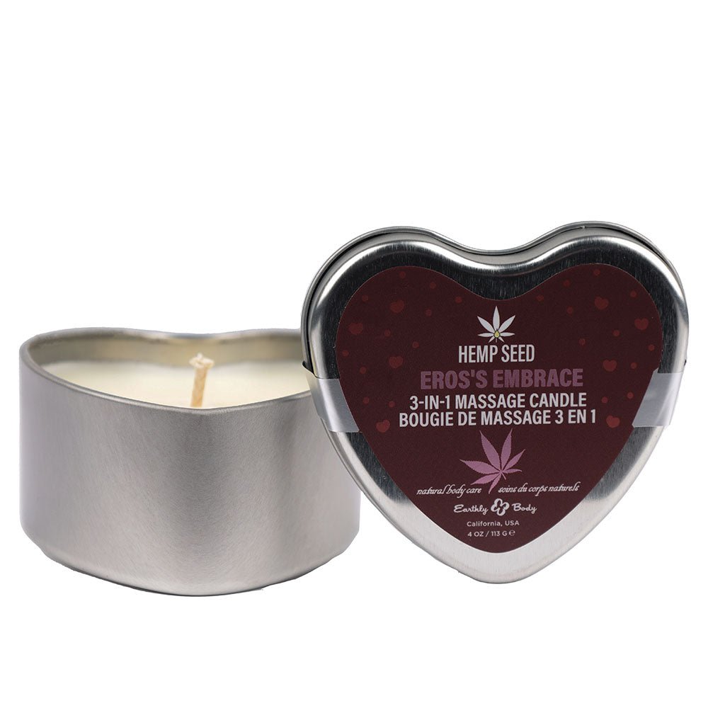 EB Hemp Seed 3 in 1 Massage Heart Candle - Aphrodite's Aphrodisiac Scent