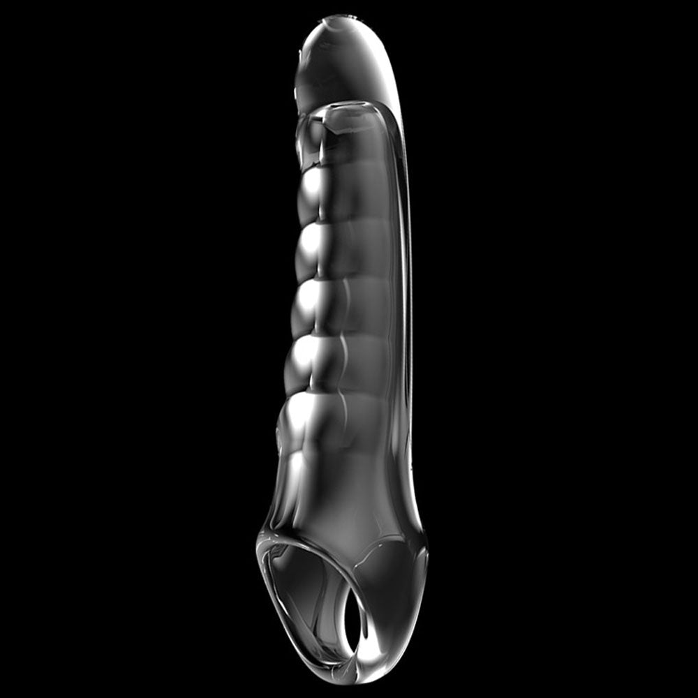 Adam & Eve Ridged Rider - Penis Extension Sleeve - Clear