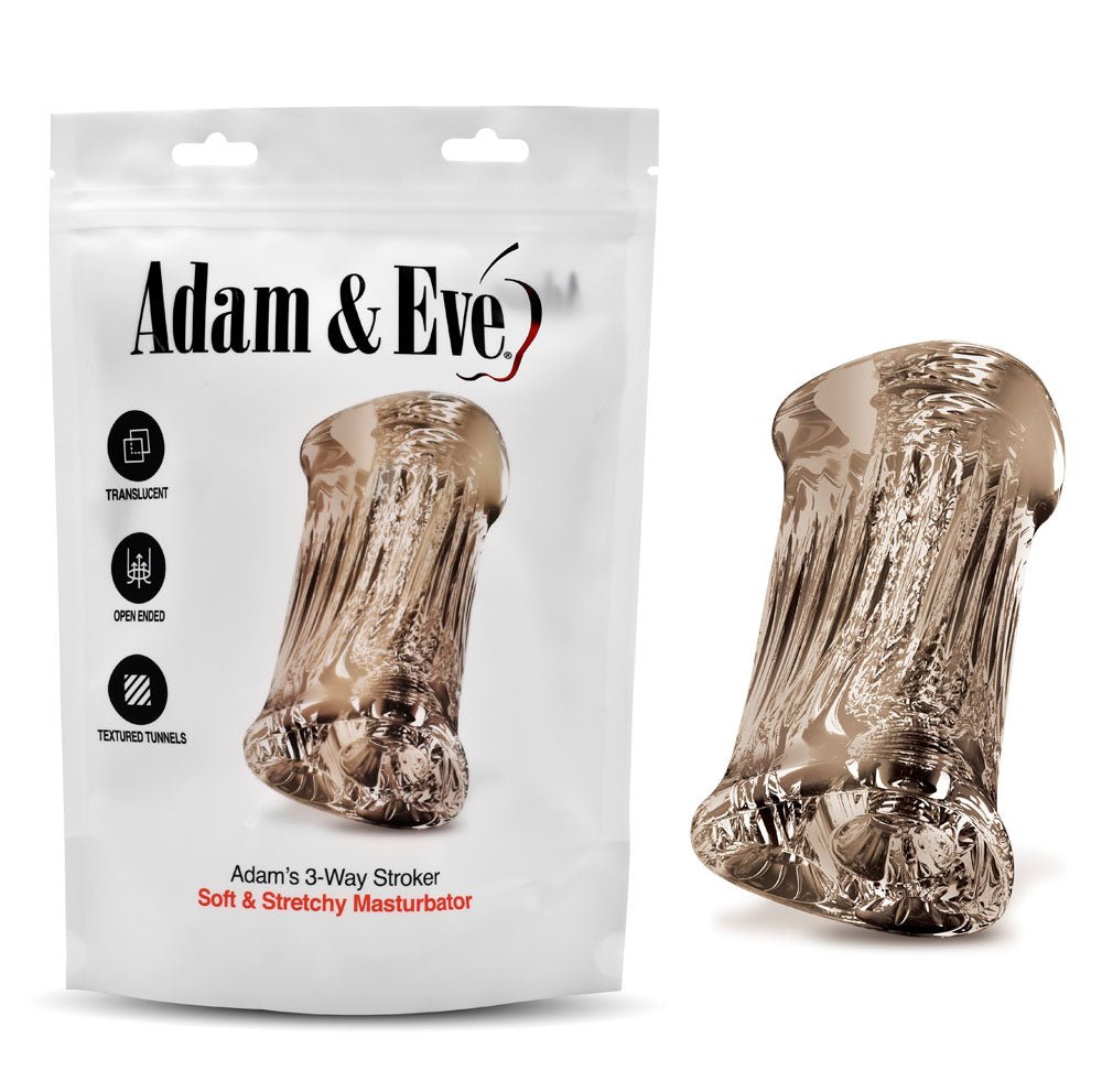Adam & Eve Adam's 3-Way Stroker - Triple Hole - Clear